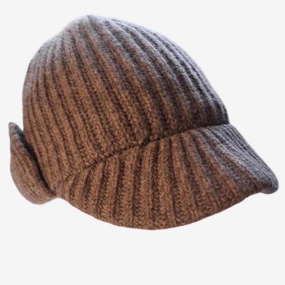 Womens 100% wool MK Michael Kors sweater beanie with brim